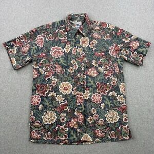 Vintage Reyn Spooner Shirt Mens Medium Floral Hawaiian Reverse Print Button Up